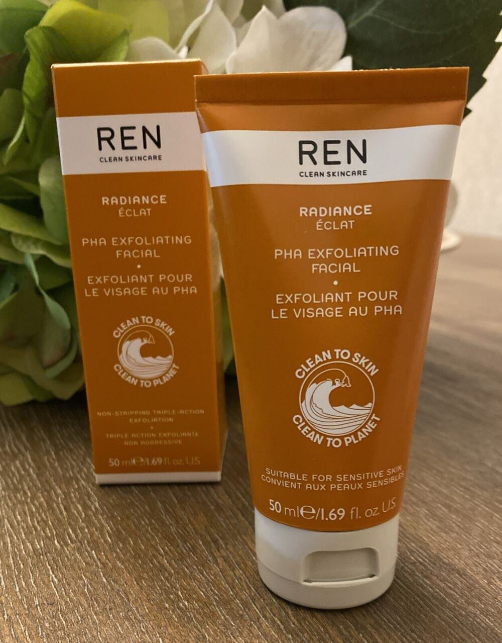 REN Clean Skincare Radiance PHA Exfoliating Facial 1.69 oz / 50 ml NEW Full-size
